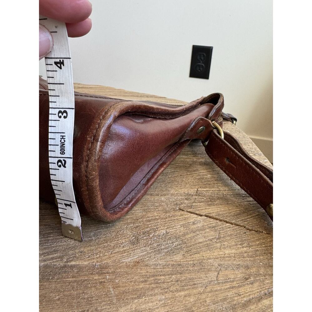 Vintage Brahmin Cognac Brown Leather Crossbody Zip Purse USA Classic Medium - Picture 10 of 15